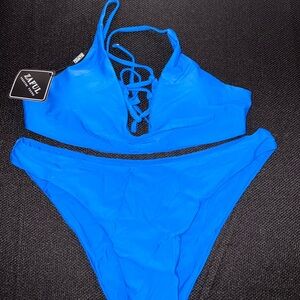 NWT Zaful Vibrant Blue Bikini Set size L
